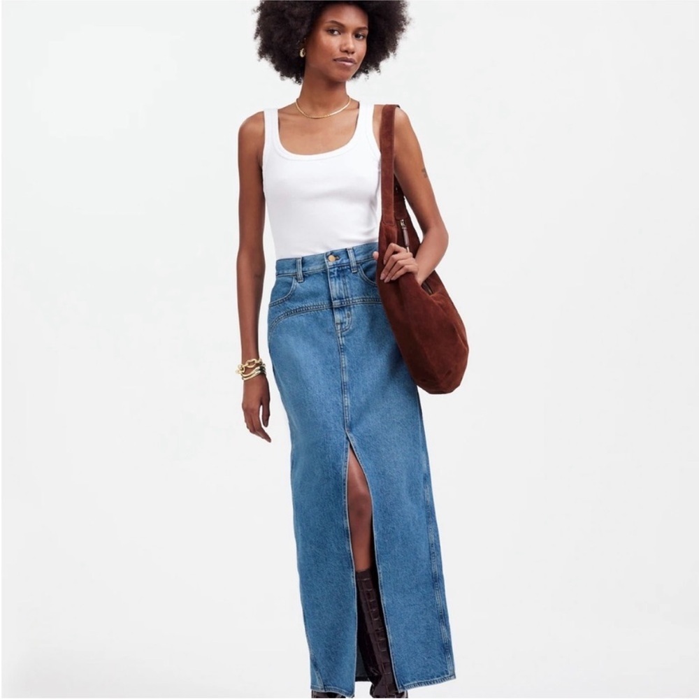 NWT Denim Western Maxi Skirt in Emario Wash by Madewell